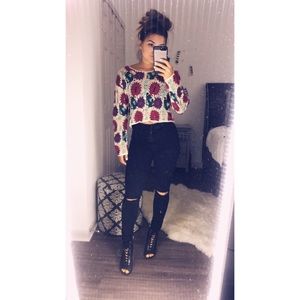 Contempo Casuals Cropped Knit Sweater